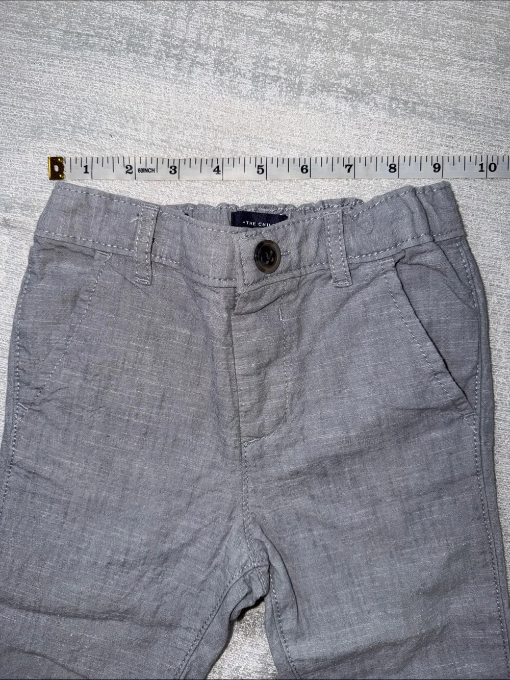 The Children's Place Gray Vest and Pants with Royal Blue Gingham Shirt